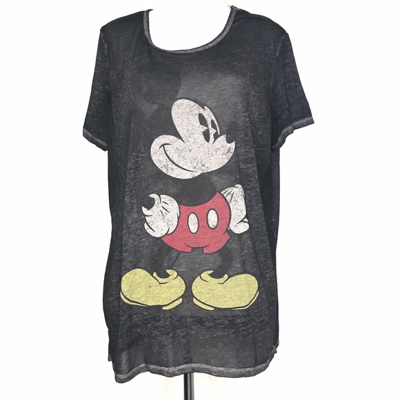 Disney Tops - Disney Classic Mickey Mouse Gray Graphic Tee Shirt